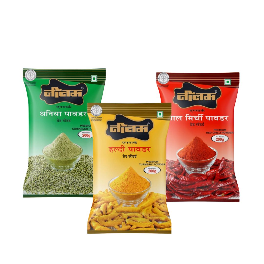 Red Chilli, Turmeric & Coriander Powder Combo 200g